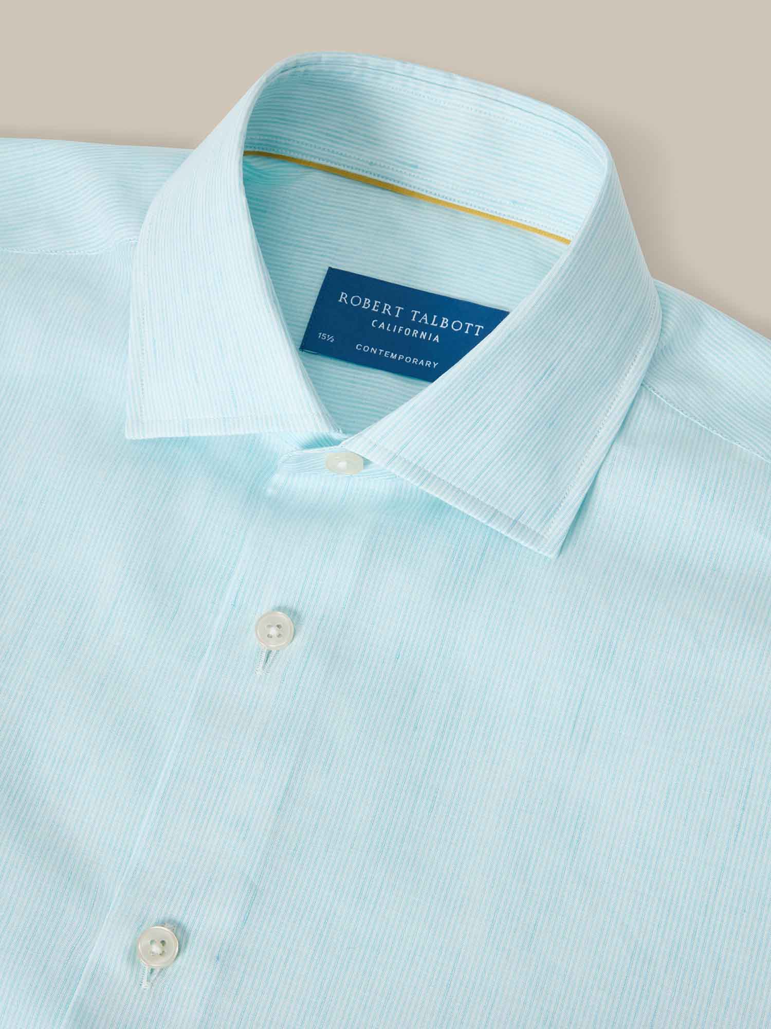 Reynolds Micro Stripe Cotton/Linen Shirt in Contemporary fit image