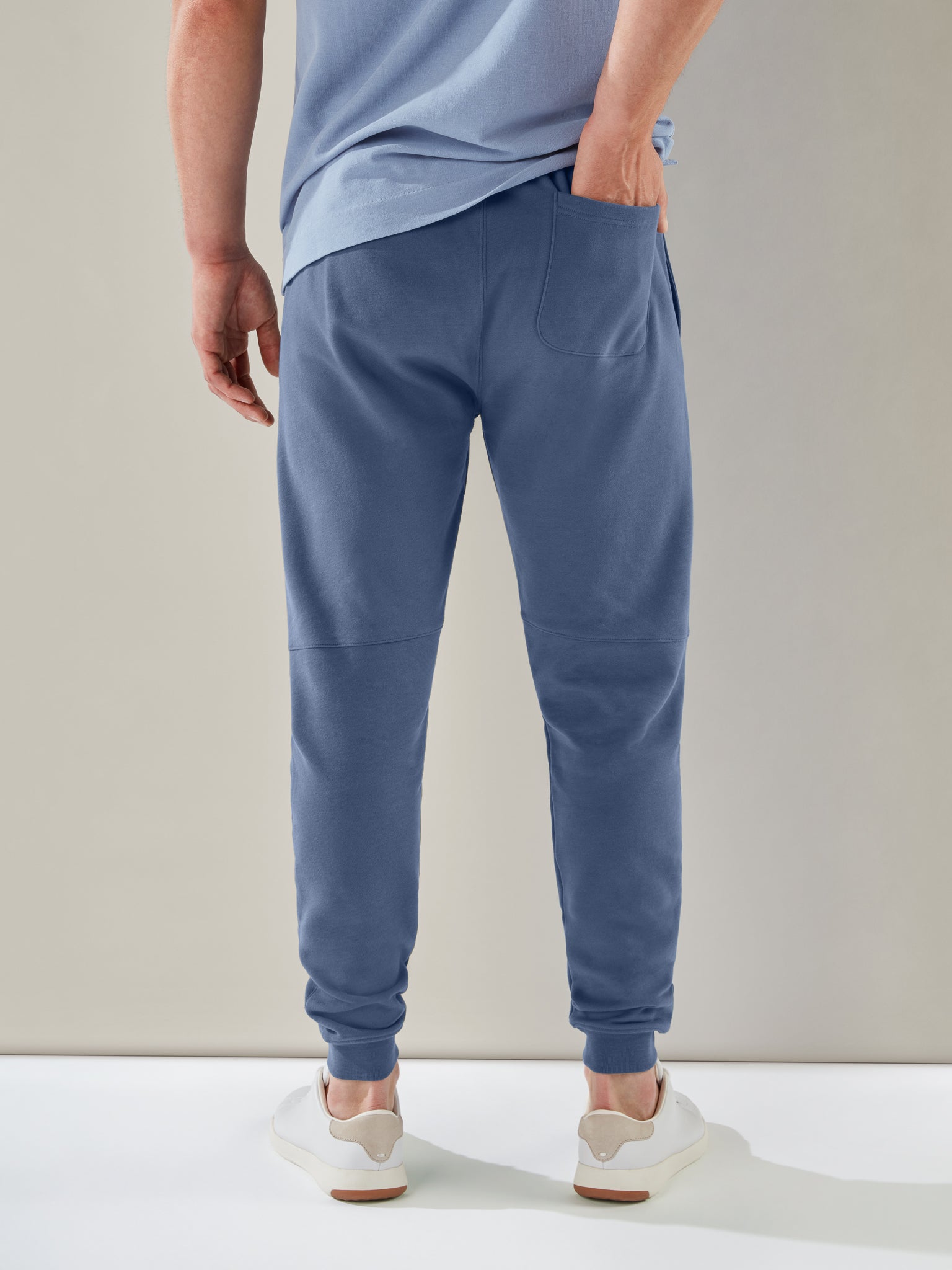 The Chandler French Terry Jogger in Indigo Blue image