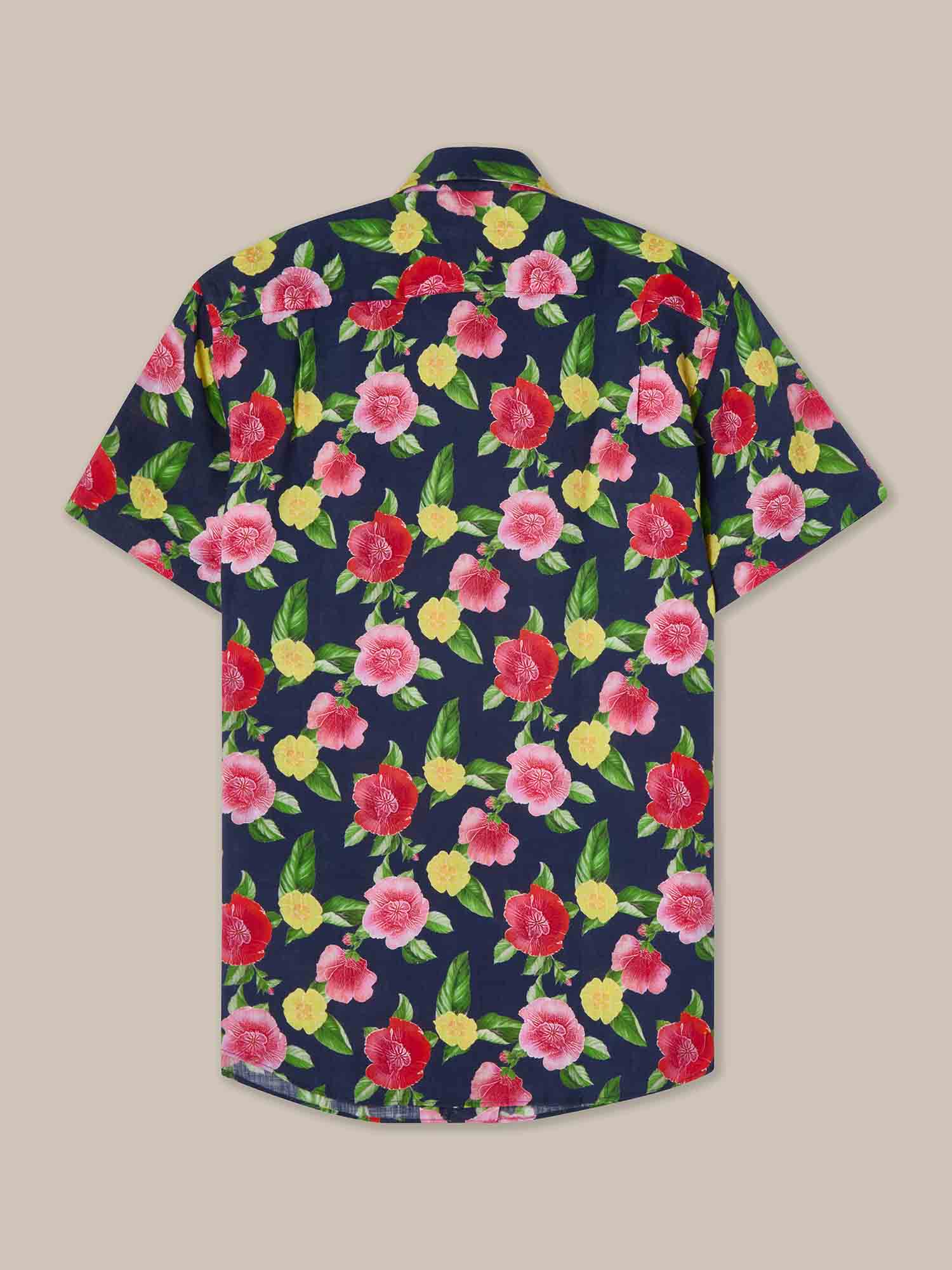 Morgan Floral Print Linen Short Sleeve Shirt image