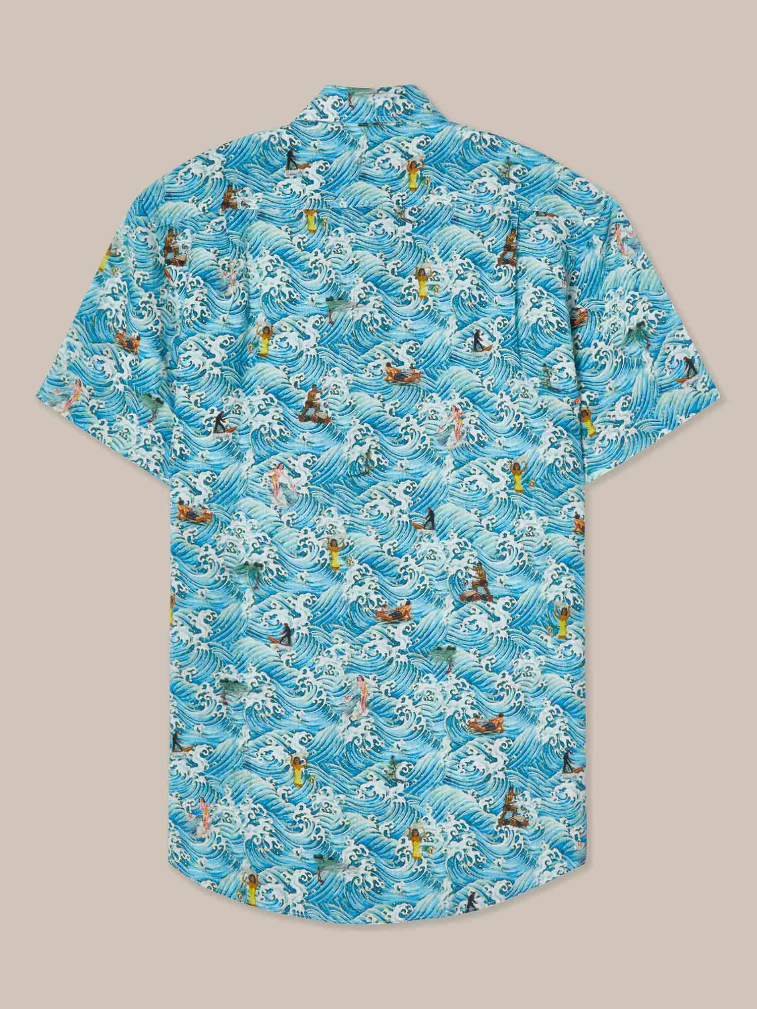 Morgan Surf Print Linen Short Sleeve Shirt image