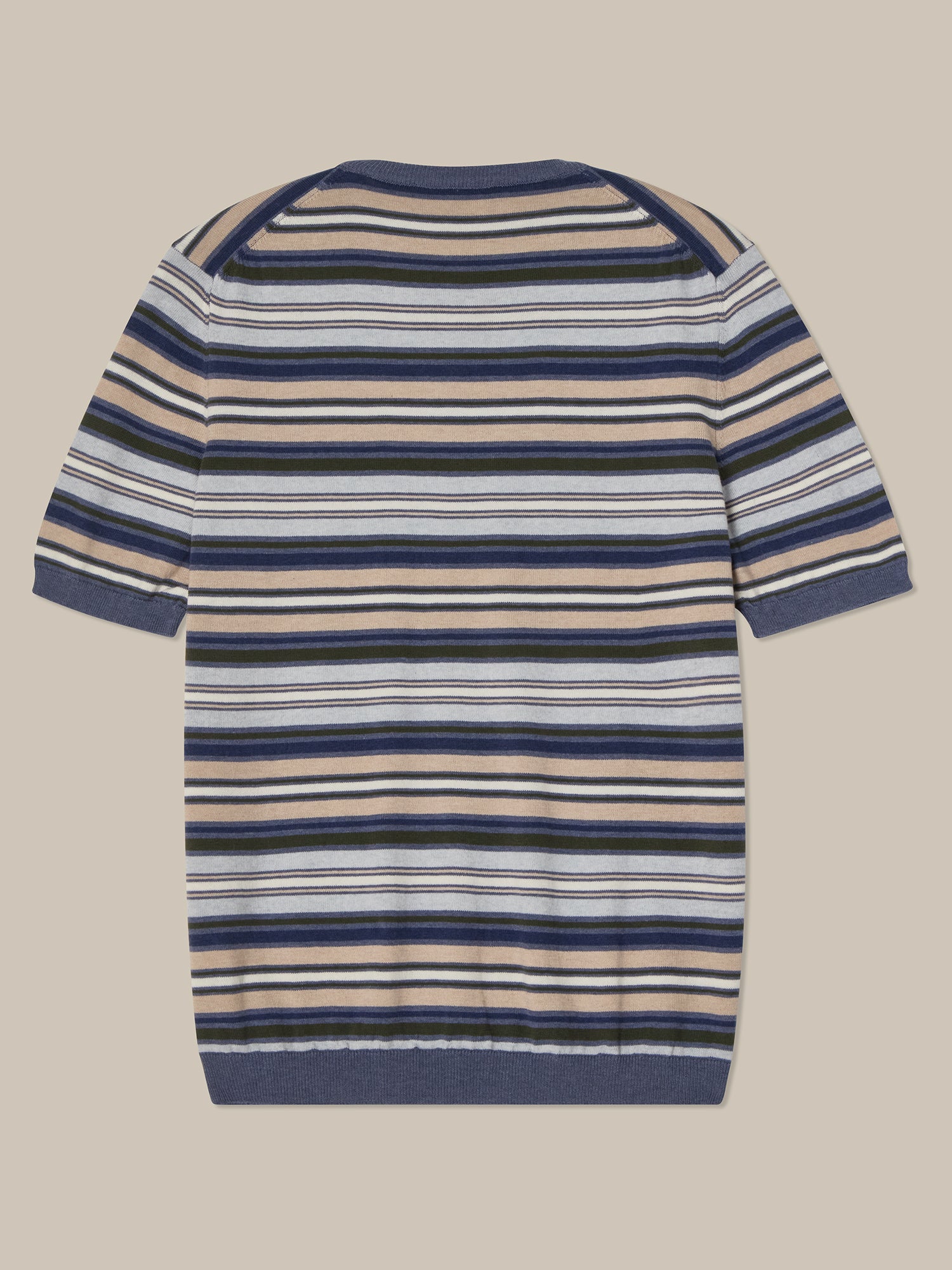 Pratt Multi Stripe Short Sleeve Crewneck Sweater image