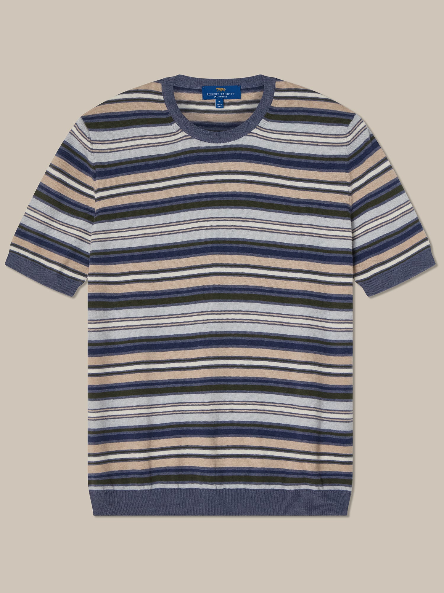 Pratt Multi Stripe Short Sleeve Crewneck Sweater image