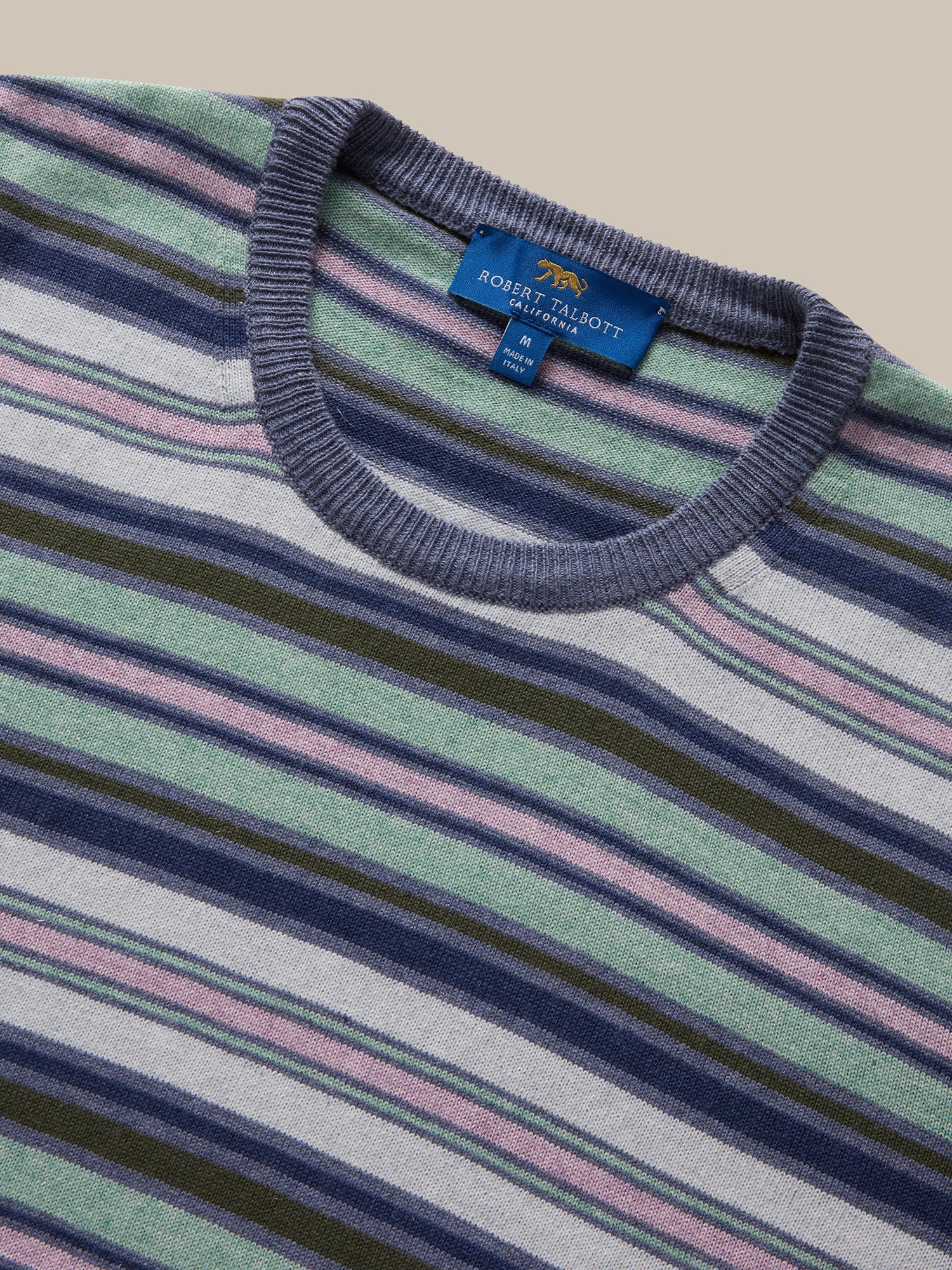 Pratt Multi Stripe Short Sleeve Crewneck Sweater image