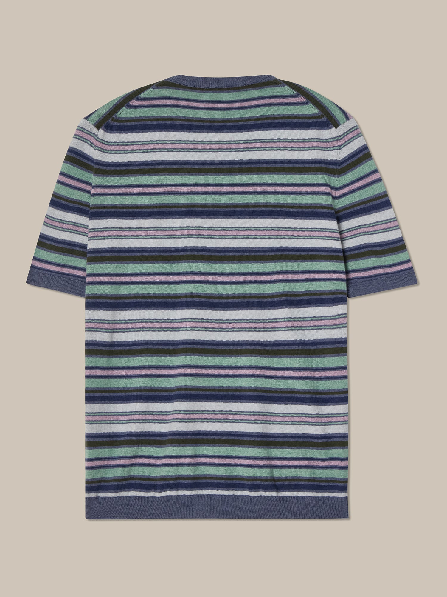 Pratt Multi Stripe Short Sleeve Crewneck Sweater image