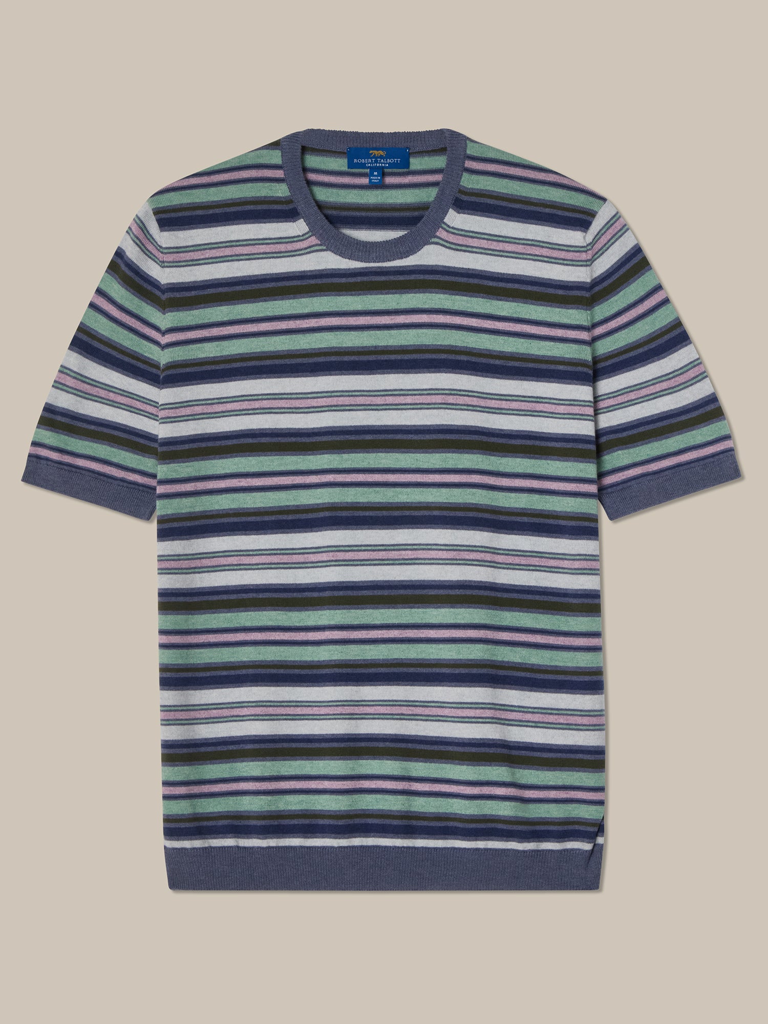 Pratt Multi Stripe Short Sleeve Crewneck Sweater image