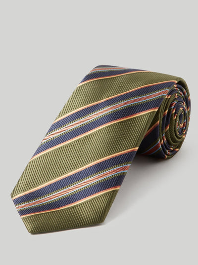 The Robert Multi Repp Necktie in Olive