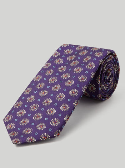 The Robert Floral Jacquard Necktie in Purple