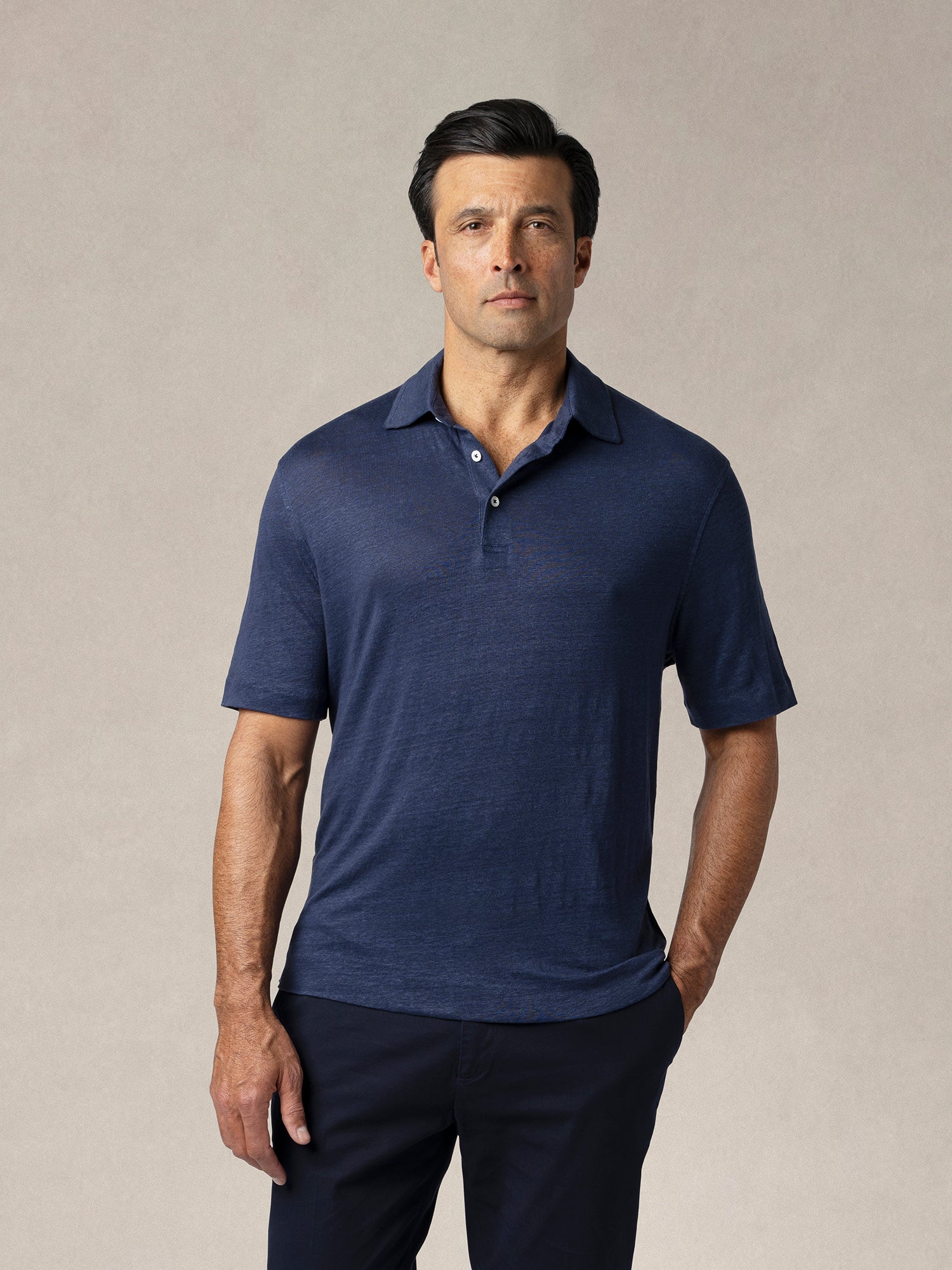 Taylor Linen Jersey Polo image