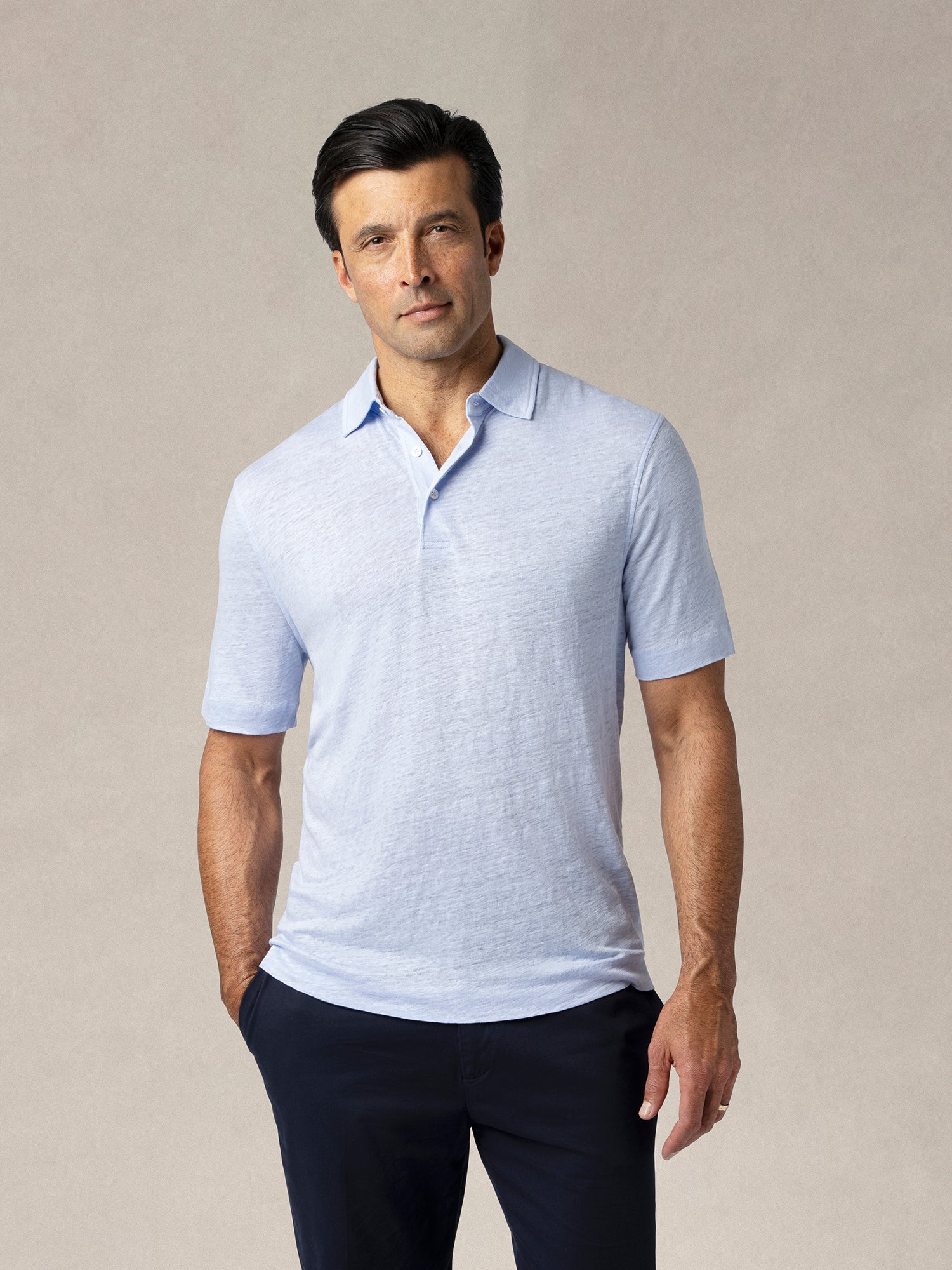 Taylor Linen Jersey Polo image